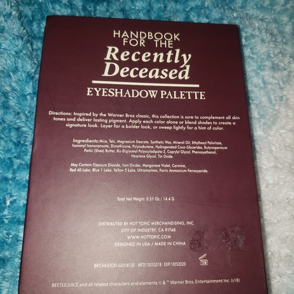 Hot Topic Makeup | Beetlejuice Eyeshadow Pallette | Poshmark